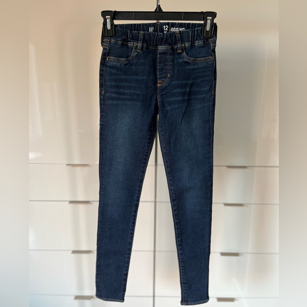 Gap girls dark jeggings, size 12 slim